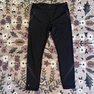 Athleta Black Activewear Top with White Logo